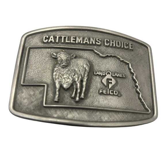 Vtg Iowa Cattleman Choice Felco Land O Lakes Belt Buckle Beef Farm Cattle Cow - Picture 1 of 5